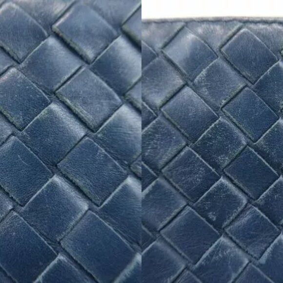 Auth BOTTEGA VENETA Hobo Intrecciato Shoulder Bag Navy Leather - Picture 15 of 16